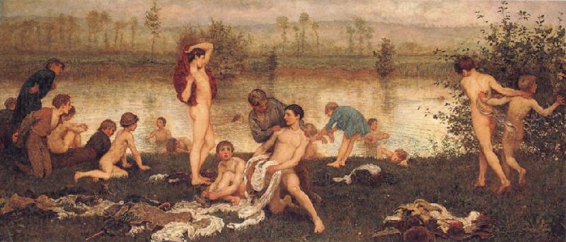 Frederick Walker,ARA,RWS The Bathers Norge oil painting art